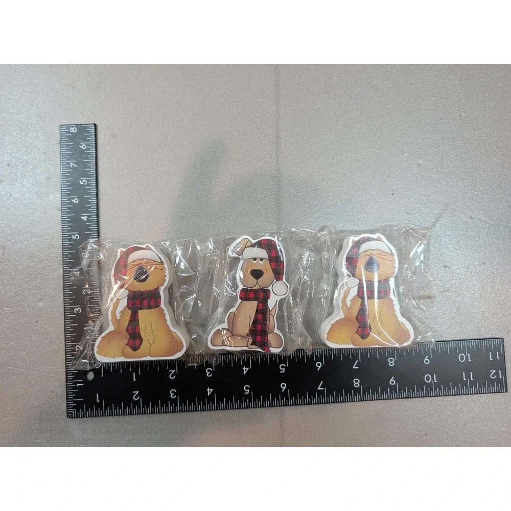 Hearthside Collection Christmas Pet Shelf Sitters Set of 3 Cats Dog BuffaloPlaid